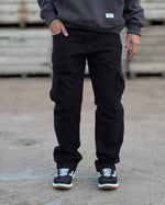 Pantalón cargo baggy semi-over negro