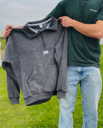Buzo medio cierre oversized stone gris