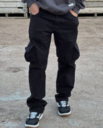 Pantalón cargo baggy semi-over negro