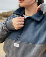 Buzo medio cierre oversized stone blue