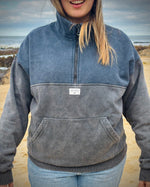 Buzo medio cierre oversized stone blue
